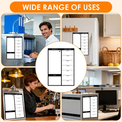 Magnetic Weekly Meal Planner, Fridge Dry Erase Menu Board (A) | 8 x 12 inch dry erase whiteboard with strong magnetic backing for weekly menus, notes, grocery lists, families and roommates