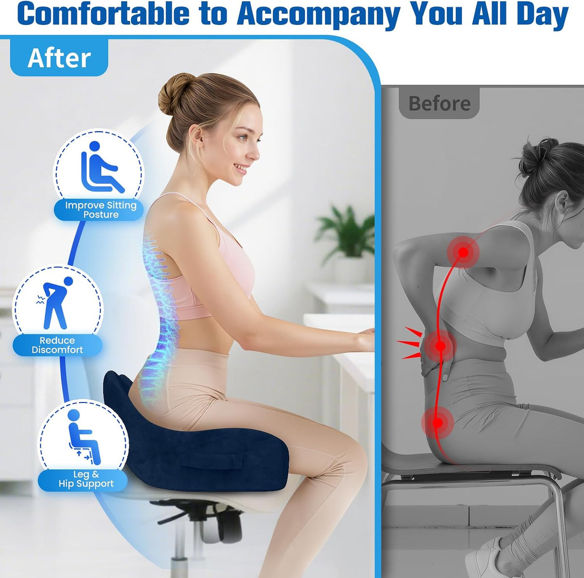 Seat Cushion, Chair Cushions, Memory Foam Office Chair Cushion