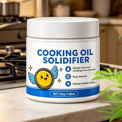 Natural Oil Solidifier Powder 30ml Fast Acting Kitchen Grease Remover Aid | Solidifies Used Frying Oil for Easy Disposal, Ideal for Deep Fryer, Pan, Grill, Oven, Stove, Restaurant & Household Kitchens