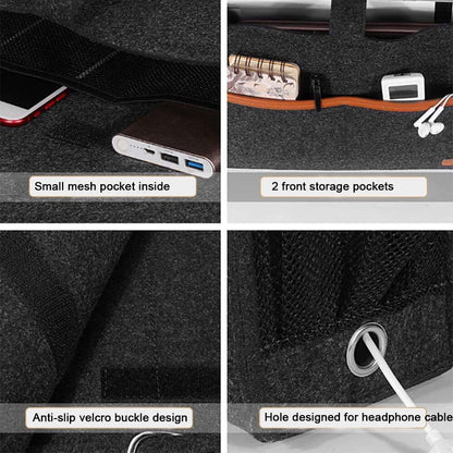 Bedside Caddy, Felt Bedside Storage Organizer, Hanging Storage Bag, Chair Organizer Caddy, Remote, Magazine, Drink Bottle Holder for Hospital, Dorm Bed, Baby Stuff, Office (Light Grey Small)
