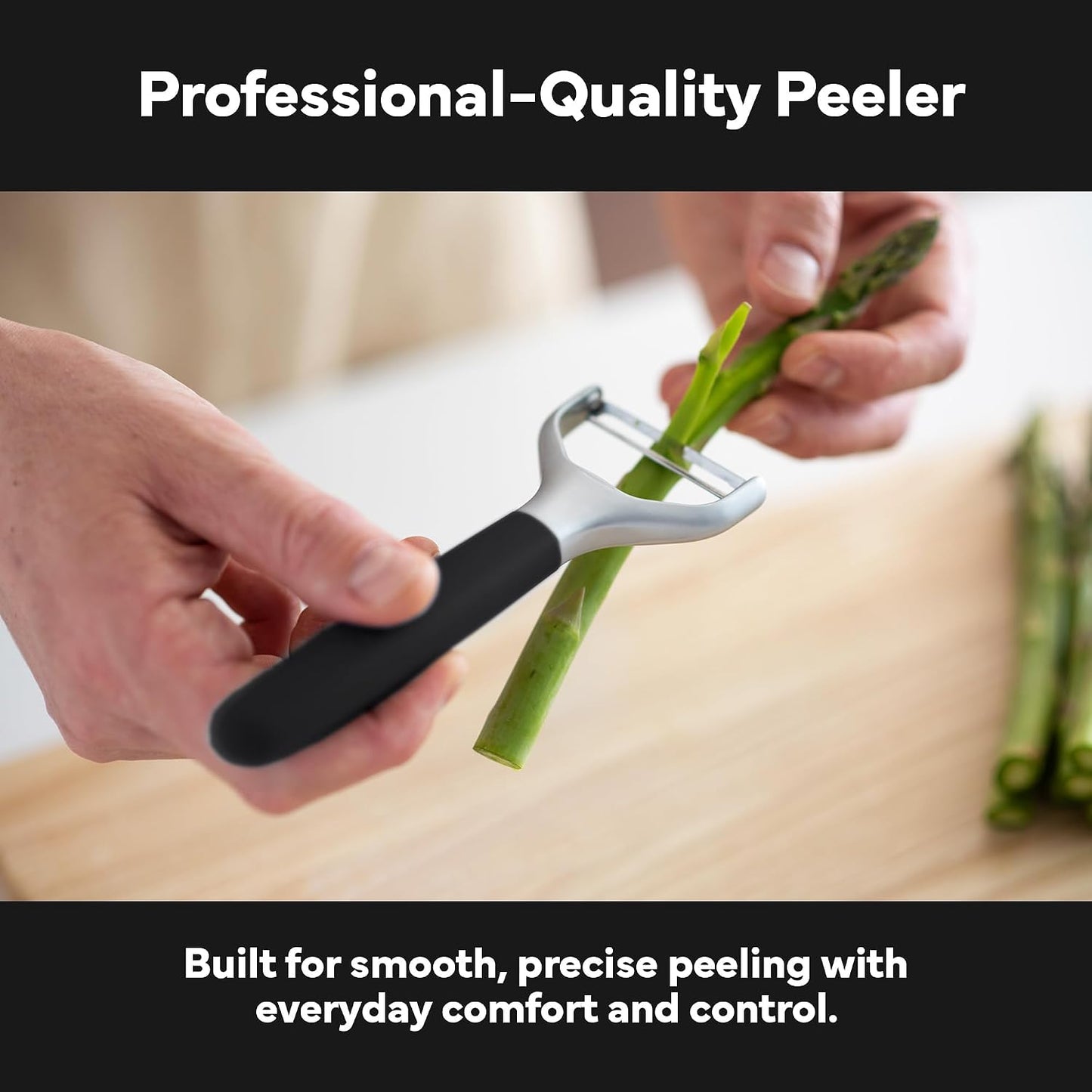 Misen Stainless Steel Vegetable Peeler - Dishwasher Safe Y Peeler - Easy to Use with Potatoes, Cabbage, Carrots, and More - Progessional Grade Kitchen Tool - Gray