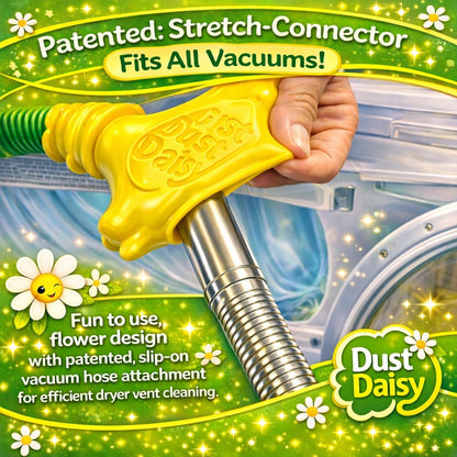 Dust Daisy Slip-On Dryer Vent Cleaner Kit, 30" Long | Vacuum Hose Attachment, Universal Connector, Lint Remover, Fits Most Vacuum Cleaners
