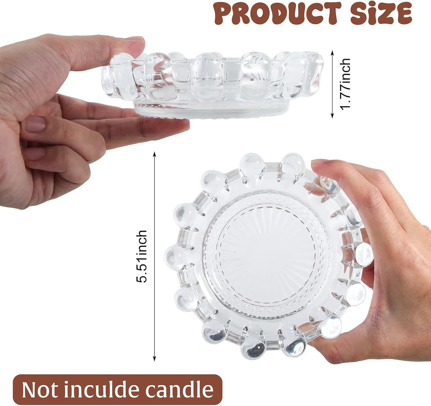 Bubble Glass Candle Dish Chic Large Clear Candle Holder Tray for Home Decor Modern Decorative Plate for Tea Lights Pillar Candles