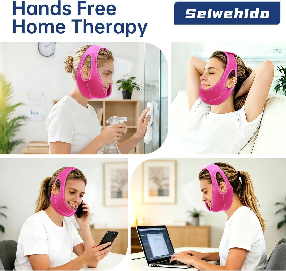 Wisdom Teeth Ice Pack Head Wrap Jaw Face Ice Pack with 4 Gel Packs