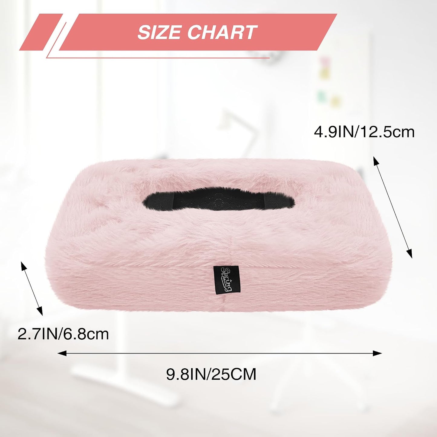 SPRING SEAON Desk & Office Chair Arm Pads Covers Fuzzy Memory Foam Pads | Office Chair Arm Cushion,Cushioning For Elbows, Soft Short Fuzzy Surface, Fits Most Office And Gaming & Computer Chairs Arm