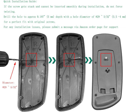 Armrest Pads for Knoll Life Chair Fixed and Height Adjustable Only Not Compatible with 4D High Performance Models Replacement Armrest Cushions Black (Pair)