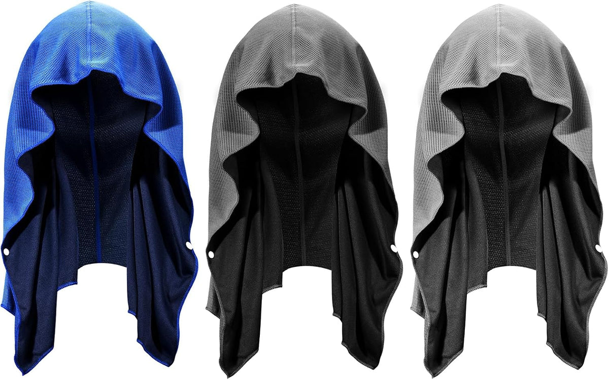 Cooling Hoodie Towel 3 Pack, Quick Drying Cooling Neck Wraps