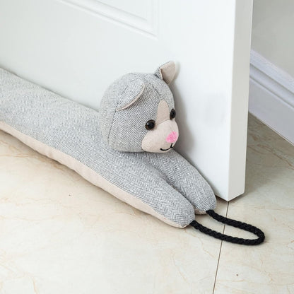 Under Door Draft Stopper Decorative Wind Stopper 36 inch for Door & Window, Weighted Animal Air Draft Stopper for Bottom of Door with Hanging Loops - Brown Dog