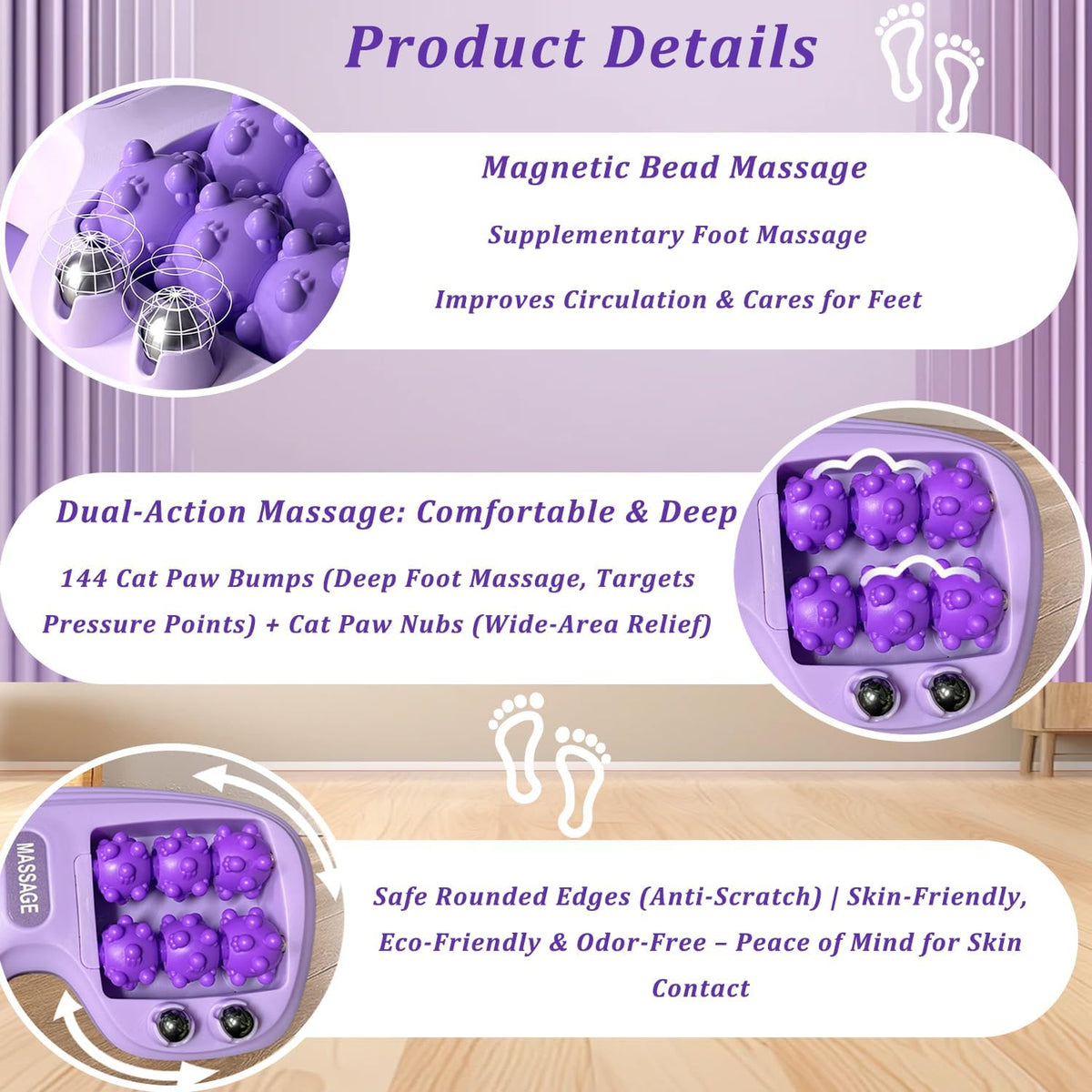 Portable Double Foot Massage Roller for Plantar Fasciitis Relief