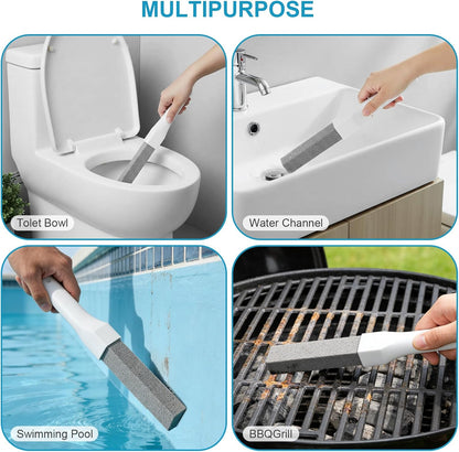 8 Pack Pumice Stone with Long Handle, Pumice Stone Toilet Bowl Cleaner | Replaceable Scouring Stick Removes Limescale, Rust, Hard Water Stains for Toilets, Tubs, Pools, Grills, Ergonomic Handle.
