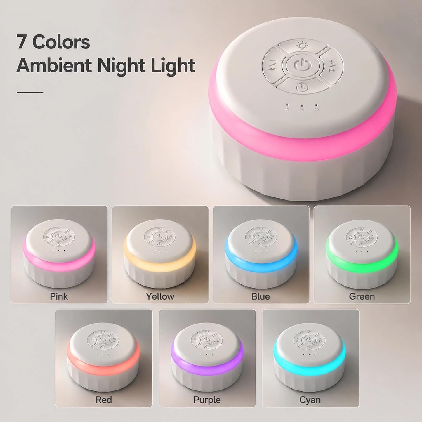 White Noise Sound Machine with Night Light for Sleep Adults Baby | Portable Sound Machine for Travel Office Home Yoga Meditation 26 Soothing Sounds 3 Timers Memory Function Blue