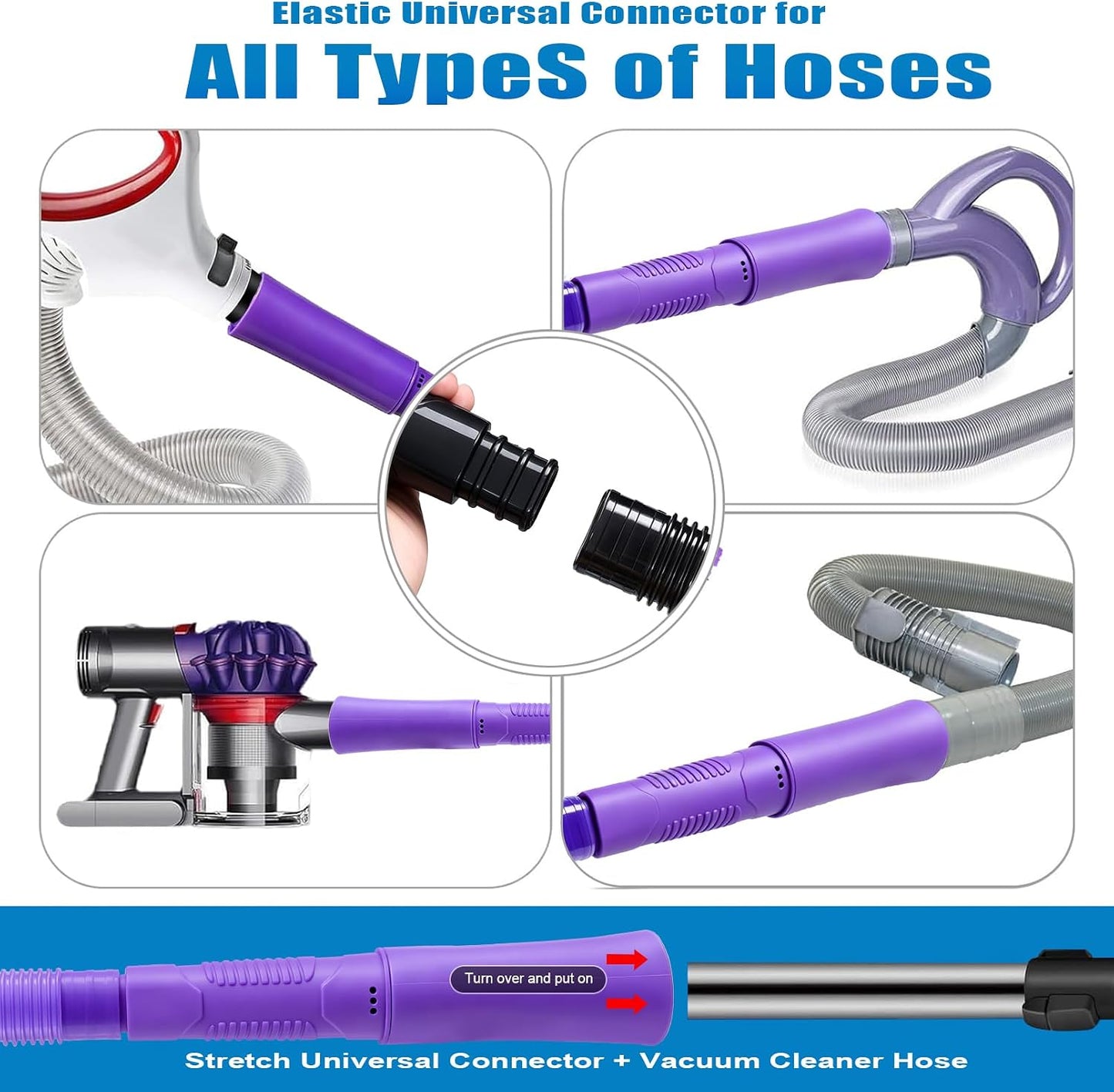 Upgraded Dryer Vent Cleaner: Universal Vacuum Hose Attachment Fits All Vacuums Cleaner, Deep Cleaning Tools for Clogged Ducts & Lint Removal