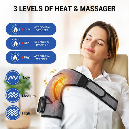 Shoulder Heating Pad with Massage , Shoulder Massager for Pain Relief