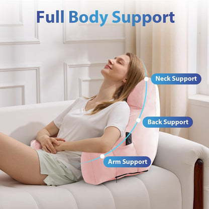 IPYNBAP Back Pillow for Bed Sitting up, Reading Pillow for Sitting in Bed Adult, Back Support Pillow, Memory Foam Sit up Lounge Backrest Pillow with Arms for TV, Couch, Chair, Dorm, 18 Inch, Grey
