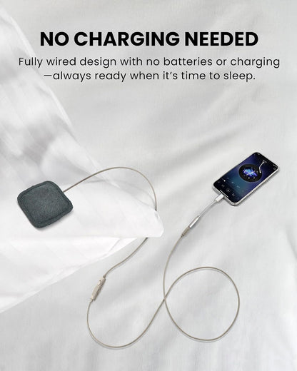 Avantree Slumber Mini - Wired Pillow Speaker for Sleeping | Soft Bedtime Audio, No Charging Needed, In-Line Volume Control, USB-C & AUX, Sleep Audio for Podcasts & Audiobooks
