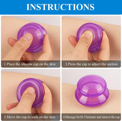 Silicone Cupping Therapy Sets (Set of 3), Cupping Kit for Massage Therapy