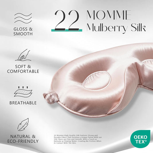 ZIMASILK Adjustable 3D 22 Momme 100% Mulberry Silk Sleep Mask