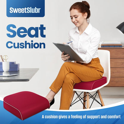 SweetSlubr Memory Foam Seat Cushion, Office Chair Cushion, 3-Inch, Large