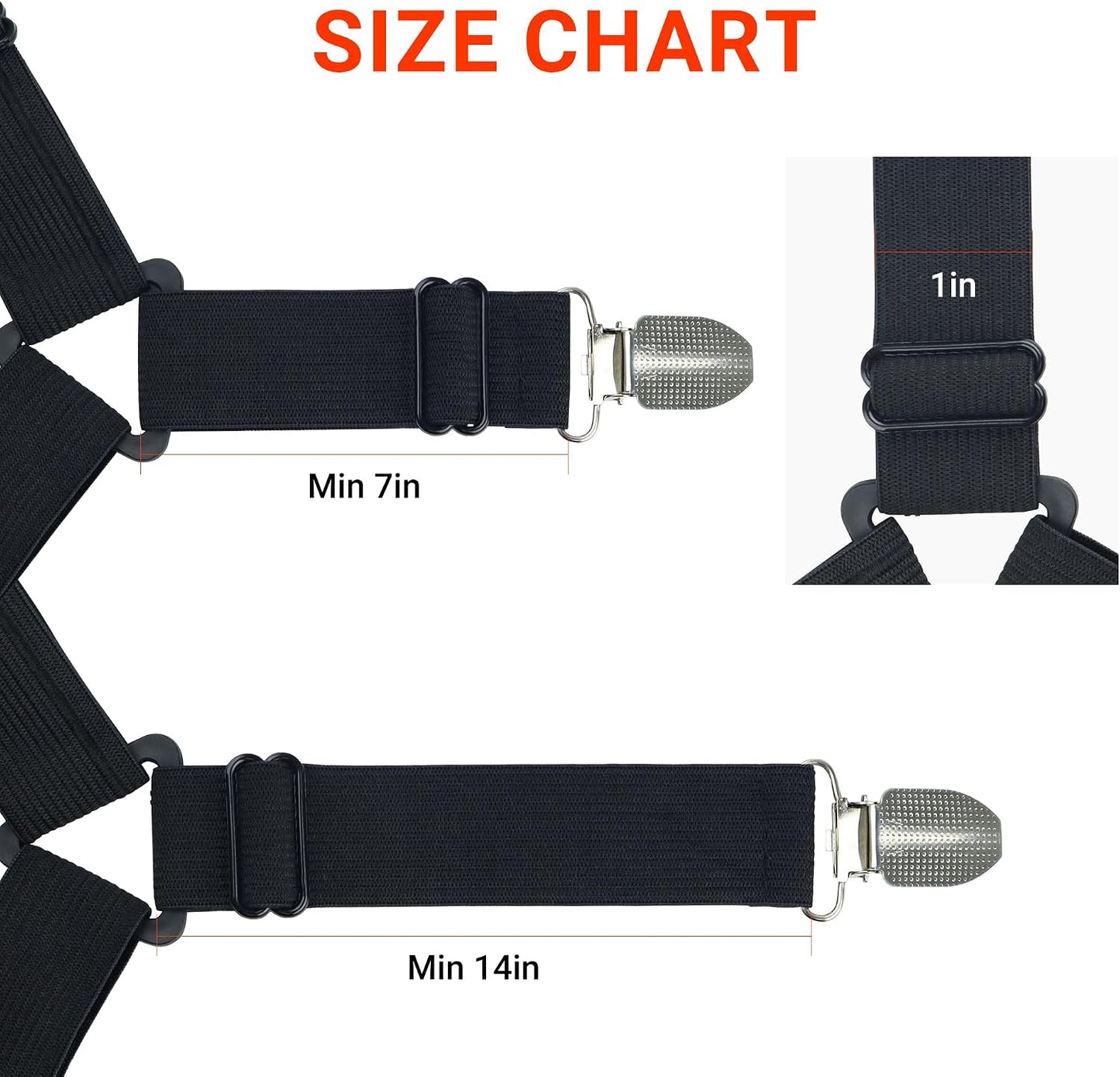 Bed Sheet Holder Straps Adjustable Non-Slip Sheet Clips | Adjustable Length, Non-Slip Grip, Secure Sheet Hold, Easy Installation, Durable Elastic Straps, Fits Most Mattresses