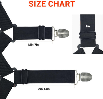 Bed Sheet Holder Straps Adjustable Non-Slip Sheet Clips | Adjustable Length, Non-Slip Grip, Secure Sheet Hold, Easy Installation, Durable Elastic Straps, Fits Most Mattresses