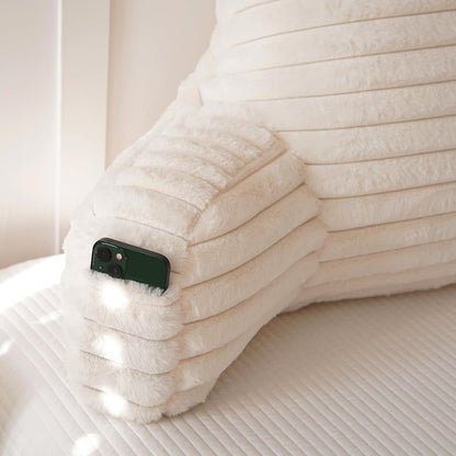Large Reading Pillow for Adults, Back Support Pillow for Sitting Up in Bed with Arms, Couch for Lounging Bedrest, Pink