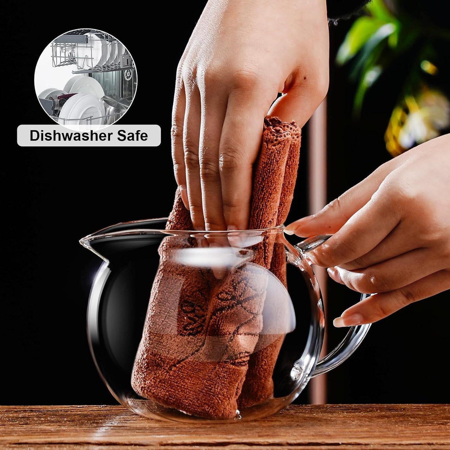PARACITY Glass Teapot Stovetop 22 OZ/650ml, Tea pot with Removable 18/8 Stainless Steel Infuser, Borosilicate Clear Tea Kettle, Teapot Blooming and Loose Leaf Tea Maker Tea Brewer for Camping, Travel | Clear small tea kettle with infuser and tea pot with