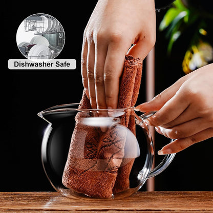 PARACITY Glass Teapot Stovetop 22 OZ/650ml, Tea pot with Removable 18/8 Stainless Steel Infuser, Borosilicate Clear Tea Kettle, Teapot Blooming and Loose Leaf Tea Maker Tea Brewer for Camping, Travel | Clear small tea kettle with infuser and tea pot with