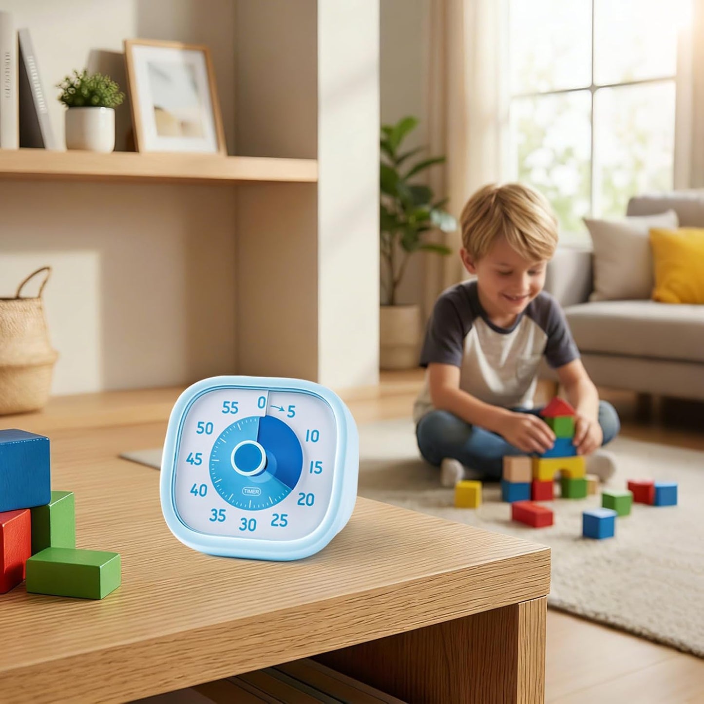 60 Minute Visual Timer for Kids, Countdown Clock with Silent or Ticking Sound, Easy Twist Dial for Classroom, Teachers, Students, Homework, Reading, ADHD Focus