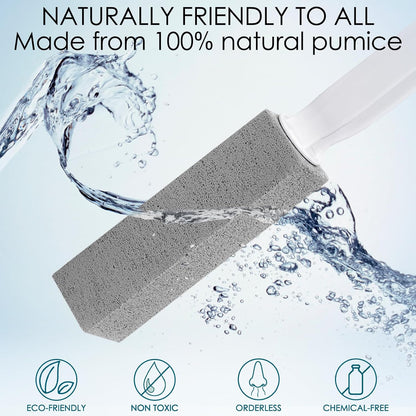 12 Pack Pumice Stone Toilet Bowl Cleaner with Extra Long Handle, Pumice Stone for Toilet Cleaning Toilet Stain Remover Heavy Duty Pumice Toilet Scrubber Brush Removes Hard Water Stains Limescale