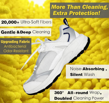 Shoe Washing Machine Bag,Laundry Shoe Bag for Washer and Dryer,Reusable Shoe Cleaning Bag for Sneakers,Tennis Shoes,With Self-locking Zipper, Microfiber Inside,Include Shoe Bag (Pro Grey - 1 Pack)