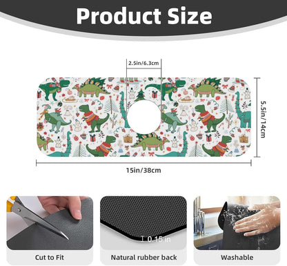 Wildflowers Floral Flower Kitchen Sink Splash Guard Faucet Mat Super Absorbent Fast Drying Mat Sink Gadgets-Fast Drying Pad Sink Mat For Kitchen Bathroom (15" X 5.5" )