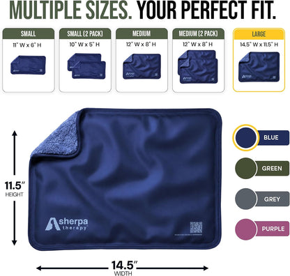 Medium Flexible Gel Ice Packs Reusable - Hot and Cold Soft Ice Packs for Injuries Reusable for Ankle, Arm, Foot, Leg, Back Pain Relief - 8" x 12" - Purple