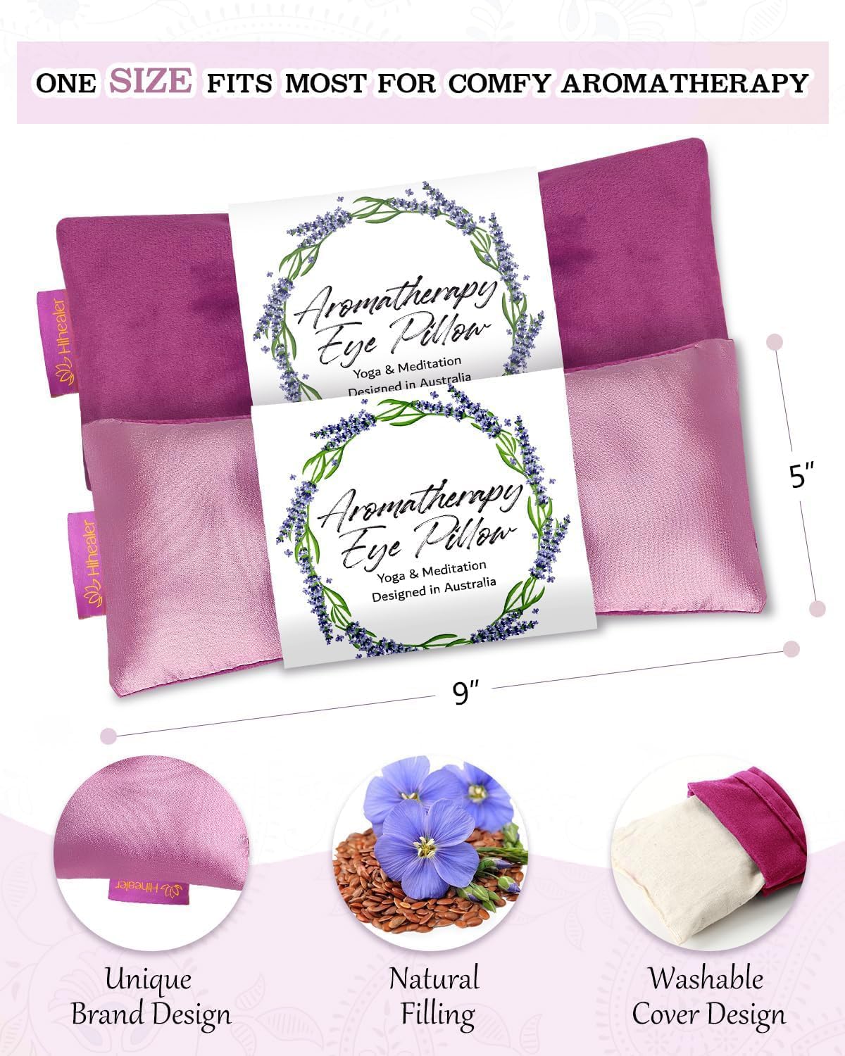Relaxation Gifts for Women, Weighted Eye Mask for Sleeping, Yoga, Spa, Meditation, Lavender Eye Pillow Heated for Headache, Sinus & Dry Eyes Relief, Moist Heat Mask, Birthday Gifts for Mom (Purplex4)