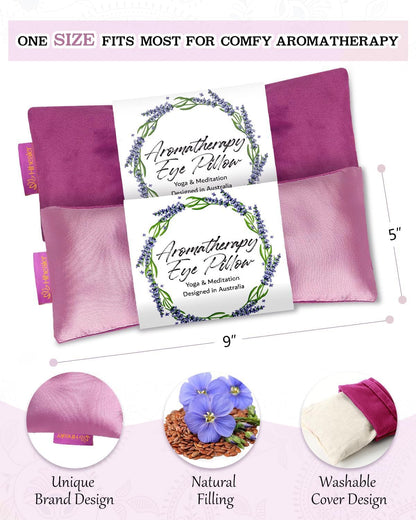 Relaxation Gifts for Women, Weighted Eye Mask for Sleeping, Yoga, Spa, Meditation, Lavender Eye Pillow Heated for Headache, Sinus & Dry Eyes Relief, Moist Heat Mask, Birthday Gifts for Mom (Purplex4)