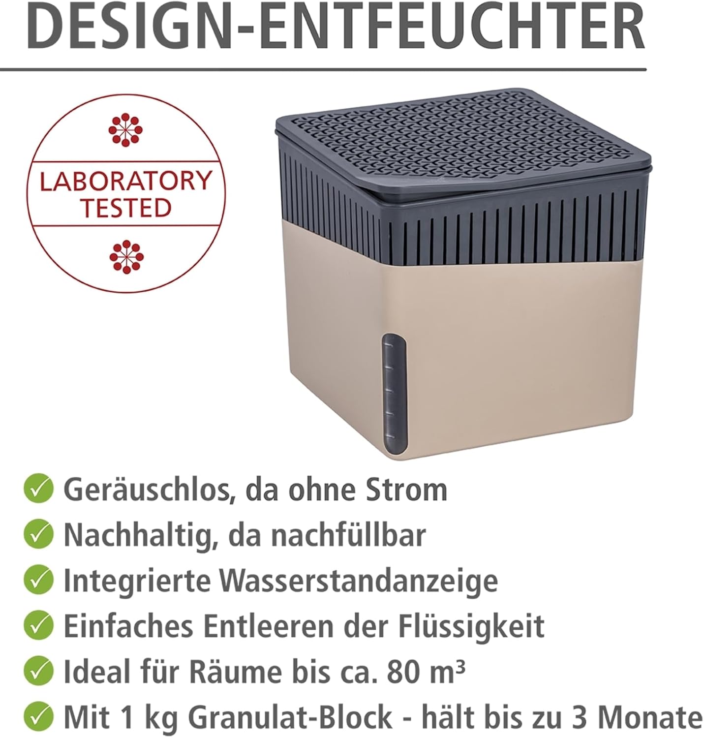 Portable Small Dehumidifier, Compact And Rechargeable, Moisture Absorber For Bathroom, Bedroom, Garage, Closet, 1400 Cubic Feet, 1.1lbs, Gray