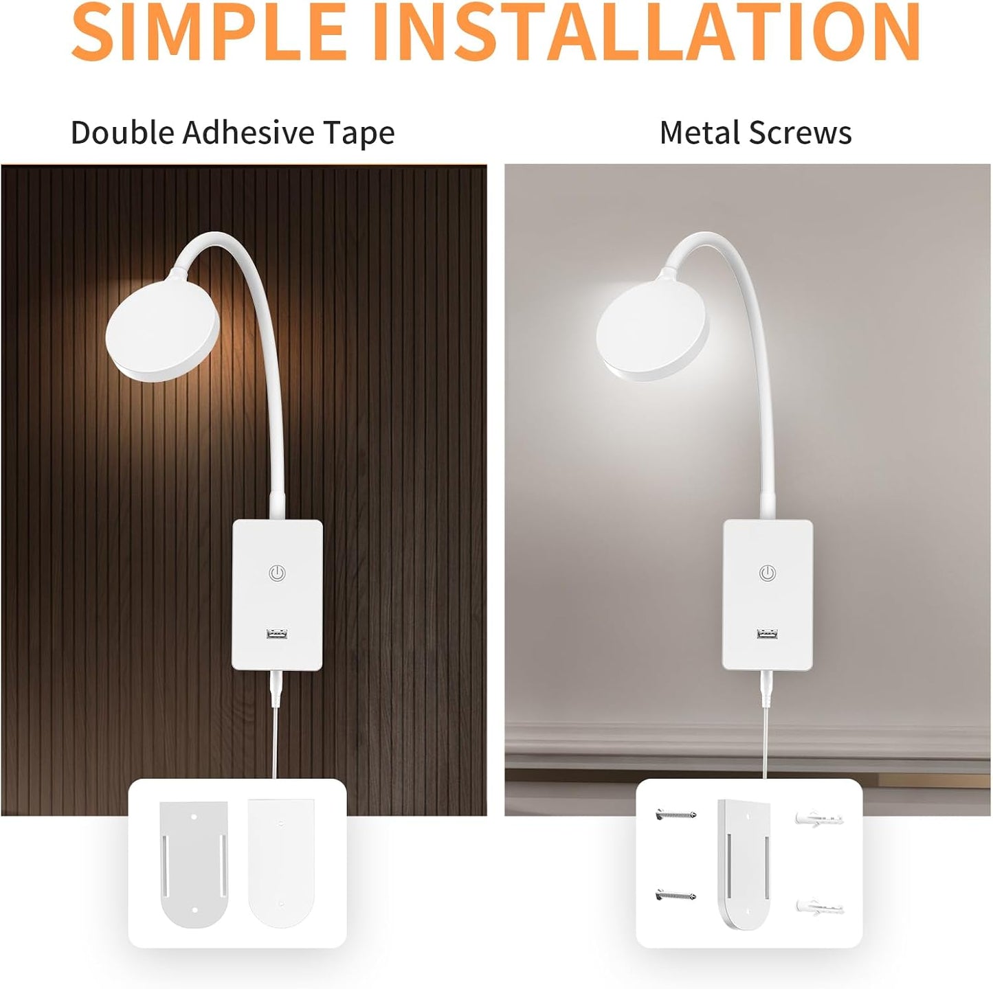 LED Bedside Reading Light with Remote Control for Books in Bed, Bedroom Wall Mounted LED Reading Lamp, 5W 500Lm Dimmable, 3 Lighting Colors, 120° Wide Lighting Angle, Timer Auto Off