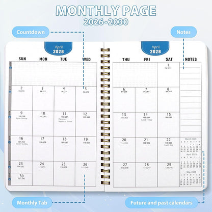 Undated Weekly Planner, A5 Personal Goals Journal Non Dated Weekly Planner to Do List Notebook with Goal Habit Tracker Organizer, Cute Undated Week Planners with Spiral Binding for Kids School Work
