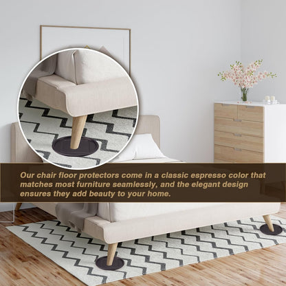 ASTIMESA 8 Pieces 3" Square Furniture Sliders, Heavy Duty Furniture Pads Cups with Carpet Base, Reusable Floor Protectors for Hardwood Vinyl Tile Couch Table Chair Bottom (Brown) (78mm, Square)