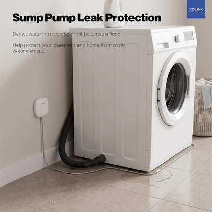 YoLink LoRa Smart Water Level Monitoring Sensor, Wireless Battery-Powered Float Switch Alarm, Sump Pump Alarm, AC Condensate Overflow, Tank Level, Toilet Leak Sensor, 105dB Siren, YoLink Hub Required