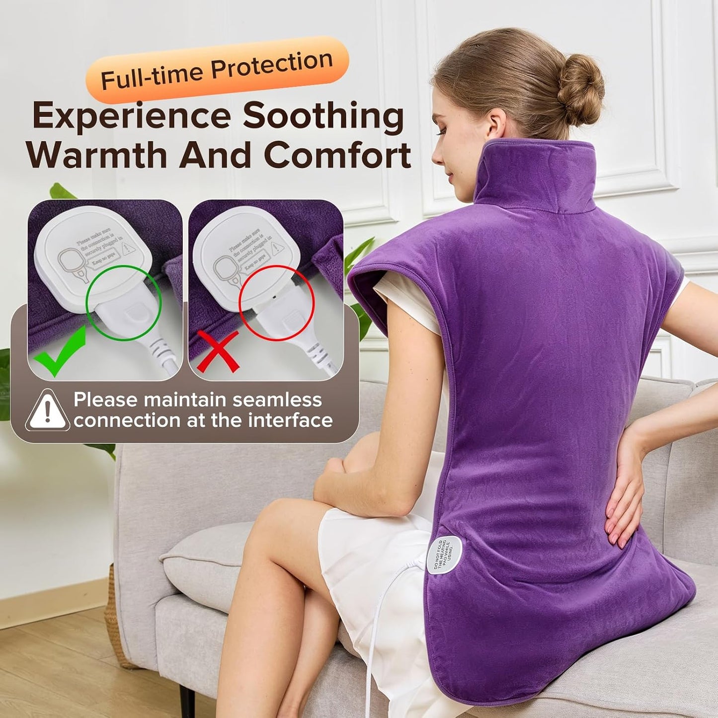 Electric Heating Pad for Neck Back Shoulder Pain Relief, 25"x37" Large Full Body Weighted Heated Pad for Menstrual Cramps - 5 Heat Levels/Snug Fit, Birthday Gifts for Women Men Mom Dad Elders