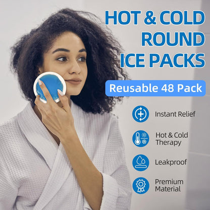 Tutmyrea Reusable Soft Small Ice Packs - 12 Pack Cold Compress for Injuries, Eyes, Face, Breast, Allergies, Small Wounds