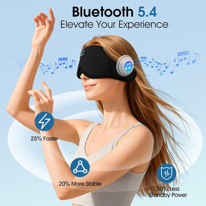 ZUMUSEN Bluetooth Sleep Headphones Mask with 3D Stereo Speakers