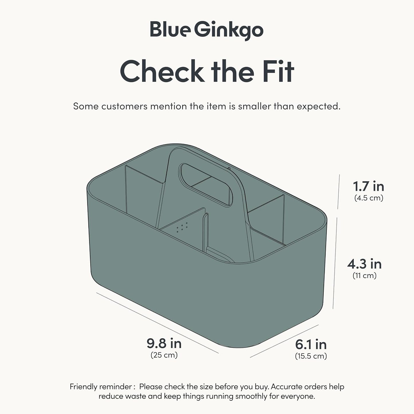 BLUE GINKGO Stackable Organizer Caddy, Rectangle, White, Made in Korea | Portable. Adjustable. Home, Office & School Storage.