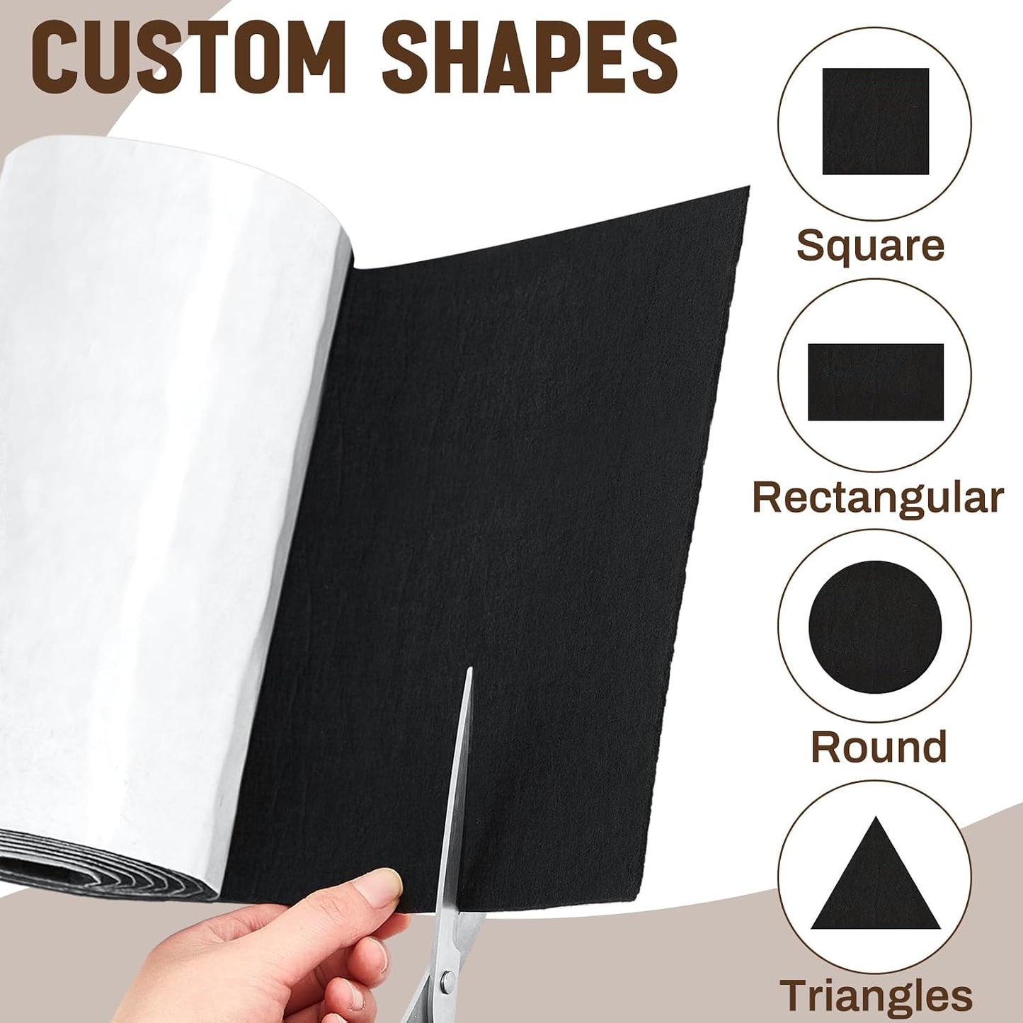 Fullhawl Large Felt Furniture Pads 8 x 60 Inch Non Slip Self Adhesive Heavy Duty Cuttable Strip Roll Felt Sheet Tape for Protecting Hardwood Floors Chair Wall, White