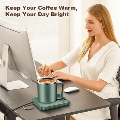 Felibeaco Coffee Mug Warmer & Mug Set for Desk, Smart Coffee Cup Warmer with 16oz Heated Mug, Cup Heater with Auto Shut Off for Office/Home, Coffee Gifts for Women/Men/Dad on Father‘s Day, Red