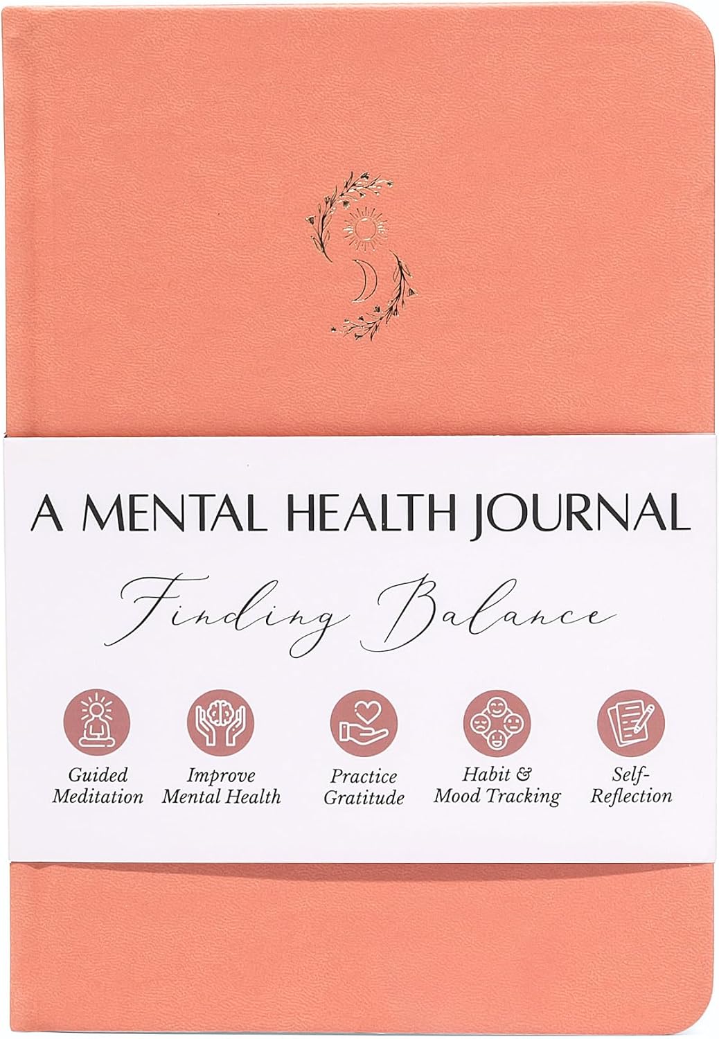 FINDING BALANCE Mental Health Journal – 6-Month Daily Journal with Prompts for Mindfulness, Self-Care & Healing – Anxiety & Depression Management – Hardcover