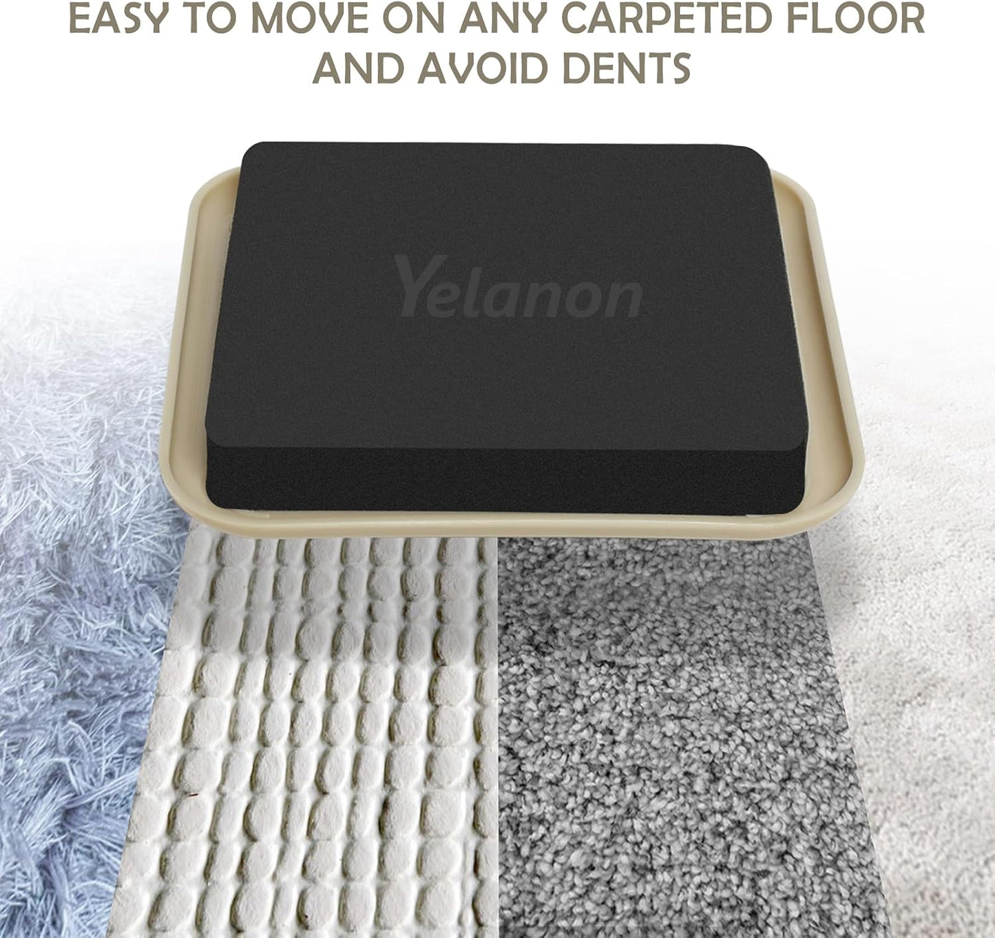 Furniture Sliders, 20 pcs-3 1/2” Square Beige Furniture Sliders for Carpet, Furniture Pads for Hardwoods Floors，Furniture Movers Sliders, Reusable Moving Pads, Floor Protectors for Carpet