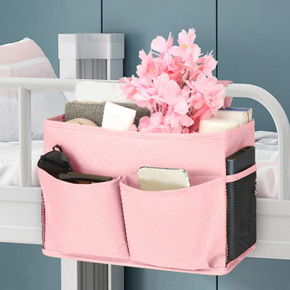 Bedside Caddy, Hanging Bed Organizer Storage Bag Pocket for Bunk and Hospital Beds, Bedside Caddy for Dorm Bed Headboards Bunk Hospital Beds Book Phone Magazine Holder (yellow)