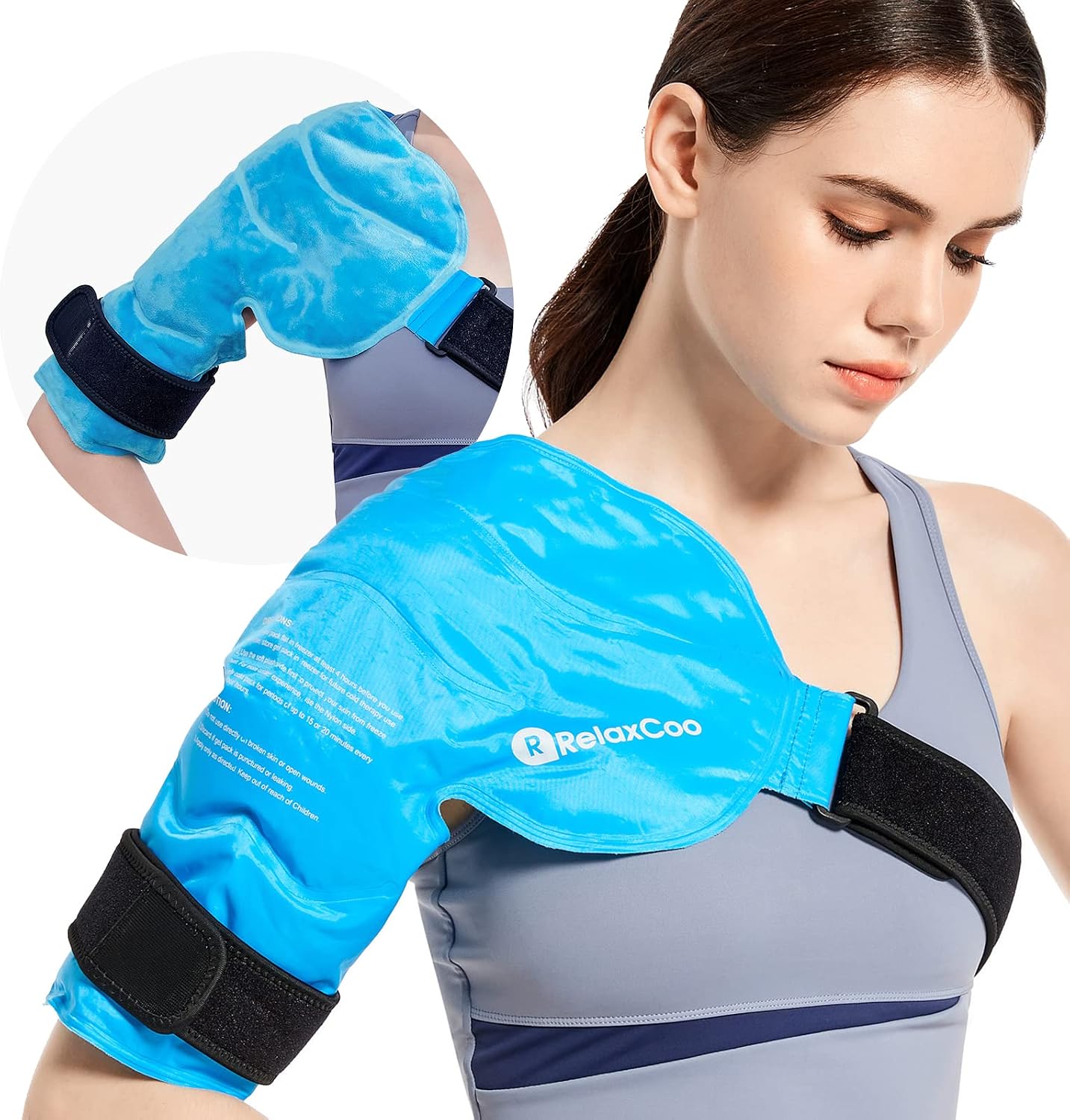 RelaxCoo Ice Pack for Knee Pain Relief, Reusable Gel Ice Wrap for Leg Injuries, Swelling, Knee Replacement Surgery, Cold Compress Therapy for Arthritis, Meniscus Tear and ACL Blue
