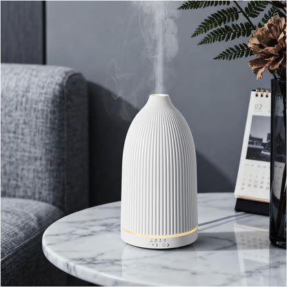 SALKING Essential Oil Diffuser, 100ml Aromatherapy Diffusers with Adjustable Mist Mode Timer Setting, Ultrasonic Diffusers for Essential Oils, Warm White Lights, 7 LED Colors, for Office Home